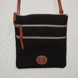 Dooney & Bourke Nylon North South Triple Zip Crossbody Bag Women's Purse Black